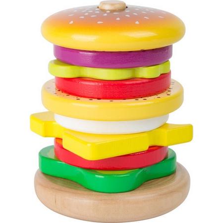 Houten speelgoed eten en drinken - Stapel hamburger (10 lagen) - FSC - Houten speelgoed vanaf 1,5 jaar