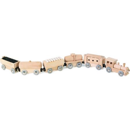 Houten trein voor treinbaan - Treinset met magnetische verbinding - trein speelgoed - universeel - houten speelgoed vanaf 3 jaar