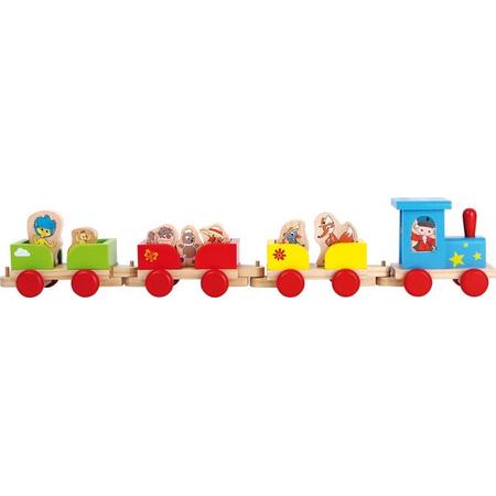 Houten treinbaan locomotief - Klaas Vaak treintje - trein speelgoed - universeel - houten speelgoed vanaf 3 jaar