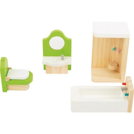 Poppenhuis meubels - Badkamer - 4 delig - houten speelgoed vanaf 3 jaar