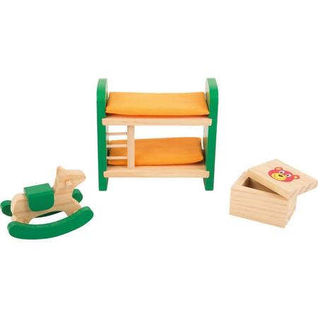 Poppenhuis meubels - Kinderkamer - 3 delig - houten speelgoed vanaf 3 jaar