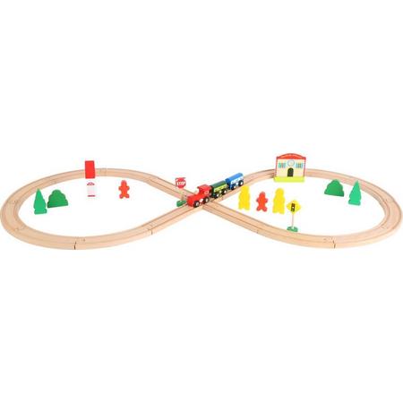 houten treinbaan set met station - Trein speelgoed hout - Houten speelgoed vanaf 3 jaar