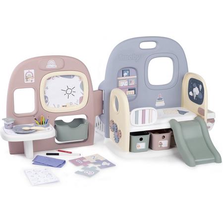 Smoby - Baby Care - Baby verzorgingscentrum - kinderopvang voor poppen met 5 verschillende ruimtes: ingang, speeltuin, toilet, dutje, maaltijd/creatief.