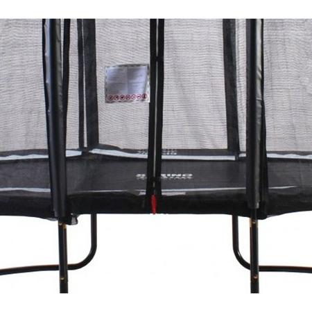 SPRING Trampoline 213 cm x 305 cm (7x10ft) Ovaal met veiligheidsnet - Black Edition - zwarte rand