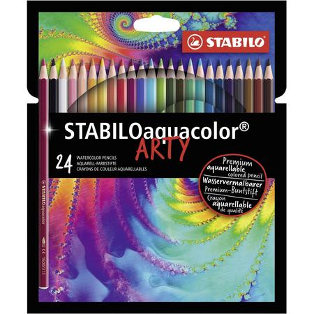 STABILO Aquacolor Kleurpotloden ARTY etui 24 Kleuren