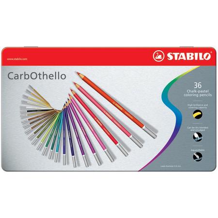 STABILO CarbOthello Kalk-Pastel Kleurpotloden - Metalen Etui 36 stuks