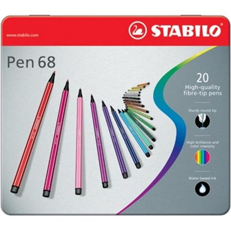 STABILO Pen 68 20 Viltstiften - Metalen Etui