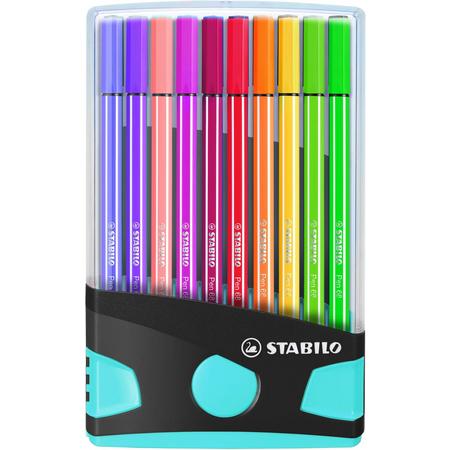 STABILO Pen 68 ColorParade Antraciet/Licht Blauw Met 20 Kleuren