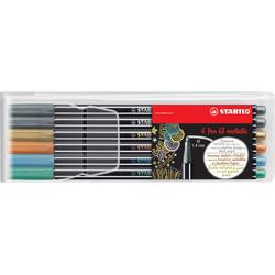 STABILO Pen 68 Metallic Viltstiften - Etui 6 stuks