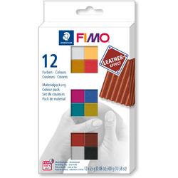 Fimo leather-effect set - colour pack 12 st