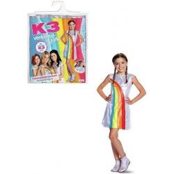 K3 regenboog kleedje - Verkleedkleding - Verkleedkleedje – Feestjurk - Carnaval - 9-11 jaar - Maat 134-152