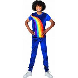 verkleedpak K3 Regenboog polyester blauw mt 134