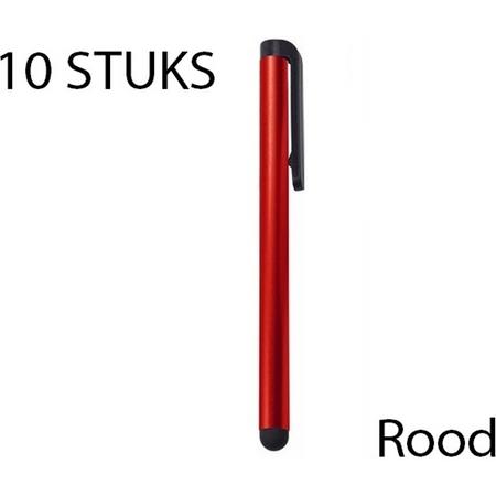 Stylus Pennen 10 Stuks Rood - Geschikt voor iedere Smartphone en Tablet - Aanraakscherm Geschikt - Must Have!