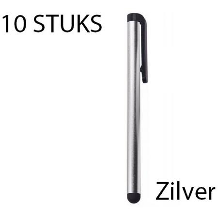 Stylus Pennen 10 Stuks Zilver - Geschikt voor iedere Smartphone en Tablet - Aanraakscherm Geschikt - Must Have!