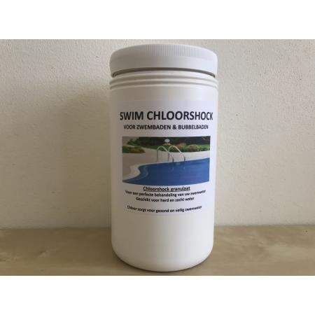Chloorshock 1KG zwembad chloorpoeder 1 kilo pot chloorgranulaat chloorkorrels shock granulaat - zwembadonderhoud zwembadreinigingsmiddel – snel oplosbaar