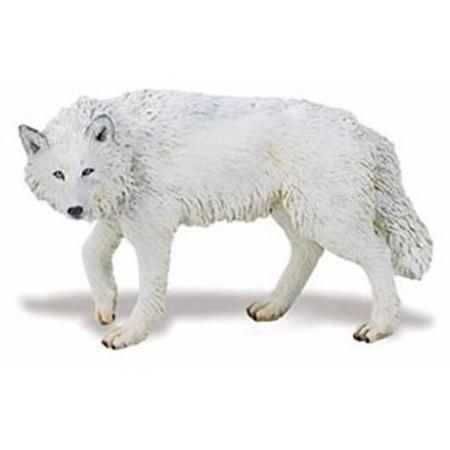 Plastic speelgoed witte wolf 9 cm