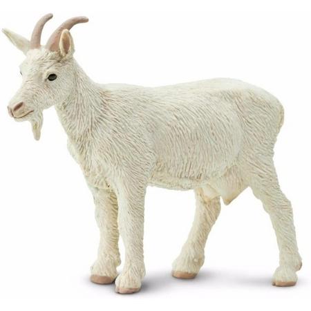 Plastic witte geit 8 cm - speelgoed diertje / miniatuur dier