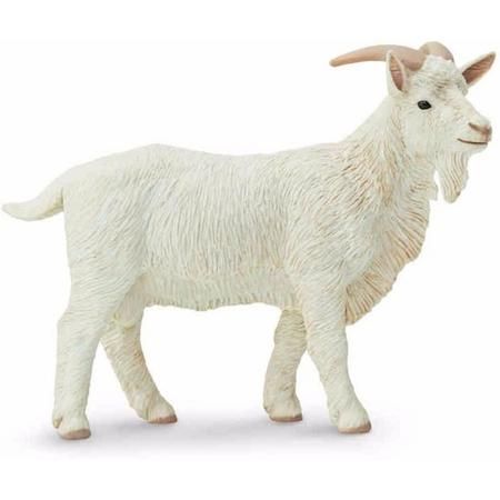 Plastic witte geit bok 9 cm - speelgoed diertje / miniatuur dier