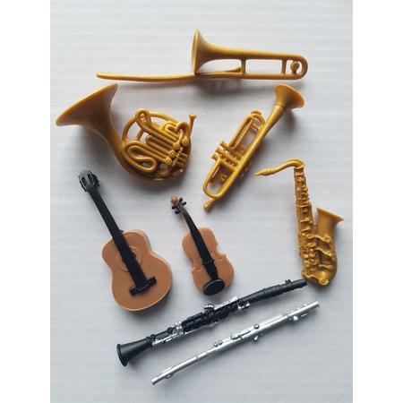 tube met 8 mini figuren muziekinstrumenten ass