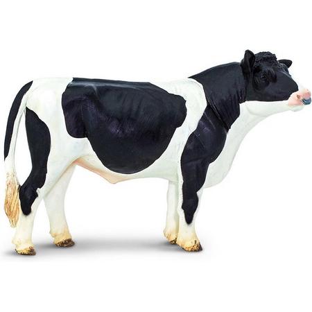 Safari Holstein Stier Junior 13 Cm Rubber Zwart/wit