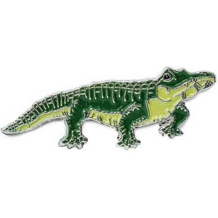 Safari Pin-broche Krokodil Junior 3 Cm Staal/emaille Zilver/groen