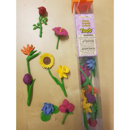 tube met 8 mini figuren van bloemen