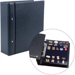 SAFE Compact verzamelalbum geschikt voor pins, medailles, broches en andere spelden - incl. 2 blauw fluwelen bevestigingspanelen