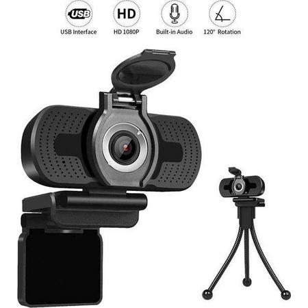 Professionele Webcam HD 1080P met GRATIS cover& statief voor PC met Ingebouwde Microfoon -werk -school- lees geven - YouTube- Gamen