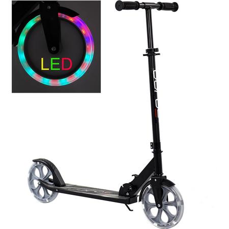 Sajan Step - LED - Grote Wielen - 20cm - Zwart-Grijs - Autoped - Scooter