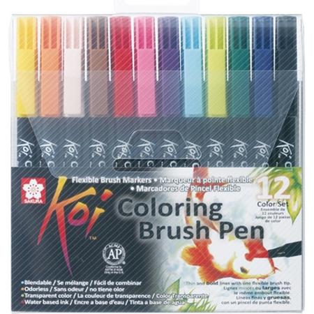 Koi Coloring Brush Pen set 12 kleuren brushpen penseelpen penseelstift