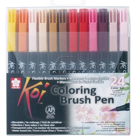 Koi Coloring Brush Pen set 24 kleuren brushpen penseelpen penseelstift