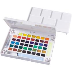 Koi aquarelverf pocketbox 48 kleuren napjes met watervulbare brushpen