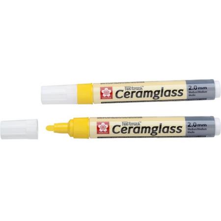 Pen-Touch Ceramglass keramiekstift geel met medium punt (2,0 mm)