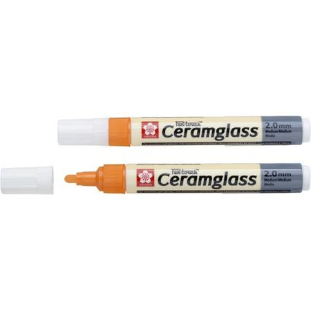 Pen-Touch Ceramglass keramiekstift oranje met medium punt (2,0 mm)