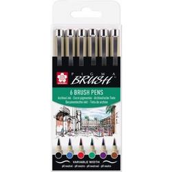 Sakura Pigma Brush 6 brush pens