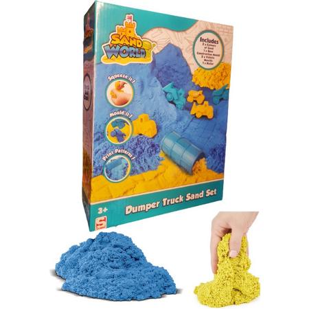 Sand World Magic Sand - Blauw - Geel - Speelset - Kinetic speelzand