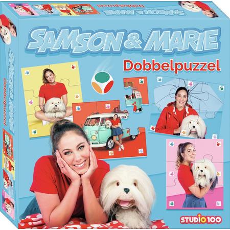 Samson & Marie - Puzzel - Dobbelpuzzel - 4 puzzels - Gooi met de dobbelsteen en probeer als eerste de puzzel volledig te maken - 4x6 stukken