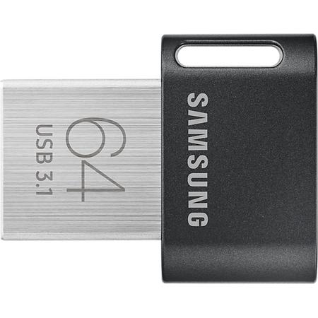 Samsung MUF-64AB 64GB 3.1 (3.1 Gen 1) USB-Type-A-aansluiting Zwart, Roestvrijstaal USB flash drive