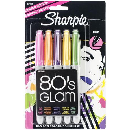 Sharpie 80s Glam fine point. Set van 5