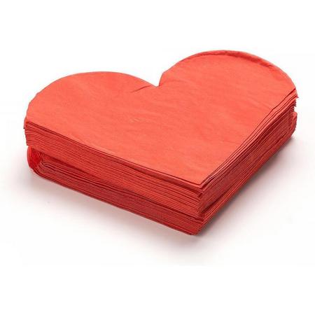 Pak met 20 hartvormige servetten oranje - oranje - EK - voetbal - servet