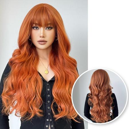 Koper Rode Pruik - Sassy Goods Pruiken Dames Lang Haar - Wig - Incl. Haarnetje - Ginger Rood - 70 cm