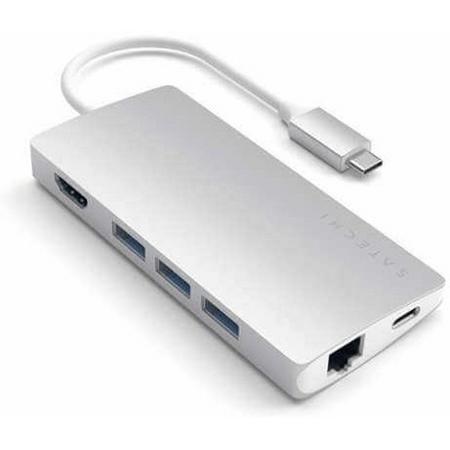 Satechi USB-C Multi-Port Adapter 4K Ethernet V2 zilver