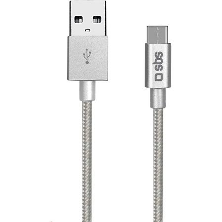 SBS TECABLETC15BS 1.5m USB A USB C Mannelijk Mannelijk Zilver USB-kabel