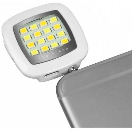 SBS TEFLASHUNIV flitser voor mobiele telefoon 3.5mm/Micro-USB LED Silver,White