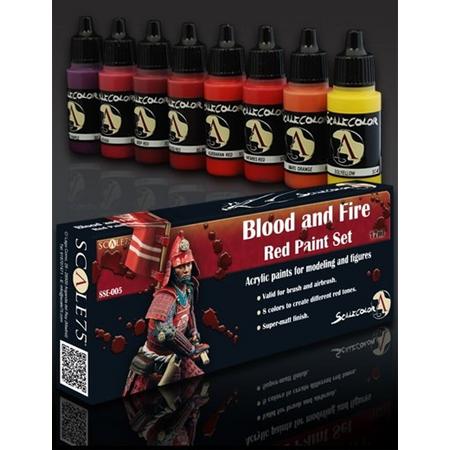 Blood and Fire - Red Paint Set - 8 kleuren - 17ml - SSE-005