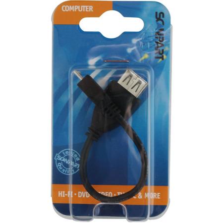 OTG kabel on-the-go micro USB(M) - USB(M) 15cm