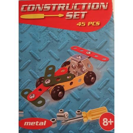 Constructieset - Bouwpakket - Metaal - Auto - 45-Delig