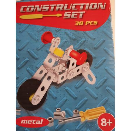 Constructieset Bouwpakket - Metaal - Motor - 38-Delig