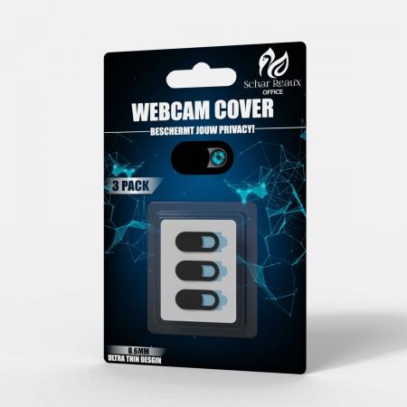 Schar Reaux Office® - Universele Webcam Cover (3 pack) Plastic Magneet Slider - Camera Cover Voor Pc, Laptops, Iphone En Overige Smart Phones- Zwart - Webcam Schuifjes