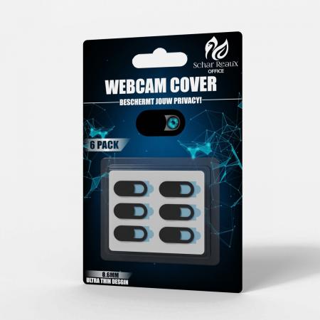 Schar Reaux Office® - Universele Webcam Cover (6 pack) Plastic Magneet Slider - Camera Cover Voor Pc, Laptops, Iphone En Overige Smart Phones- Zwart - Webcam Schuifjes